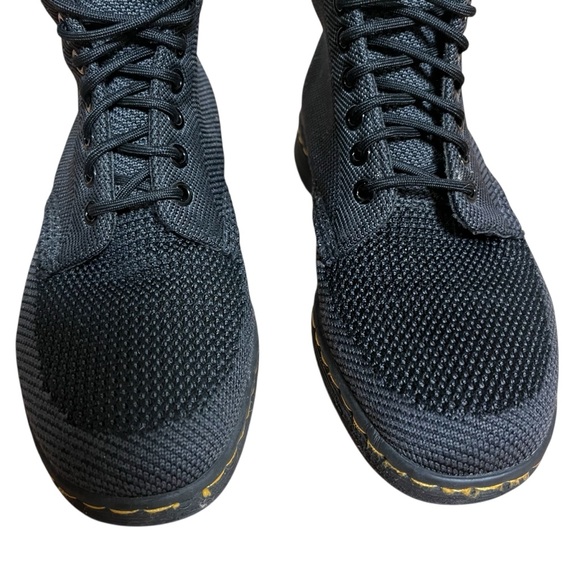 Dr. Martens Black Textured Rigal Knit 8 Eye Boots Combat Black Unisex — Size 7 - Picture 8 of 15